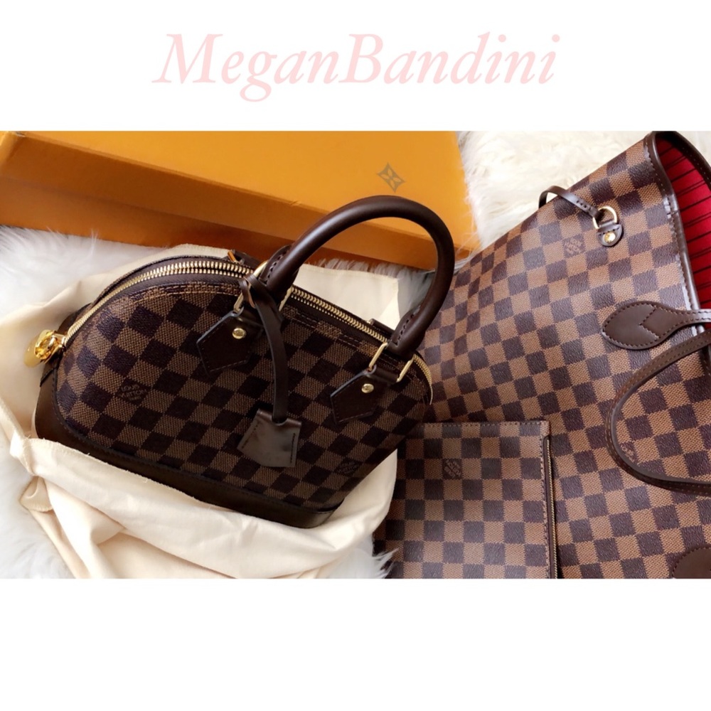 AUTHENTIC LOUIS VUITTON ALMA BB IN DAMIER EBENE